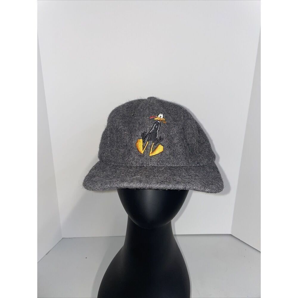 Vintage 1991 Looney Tunes Daffy Duck Gray Wool Snapback Acme Clothing EUC